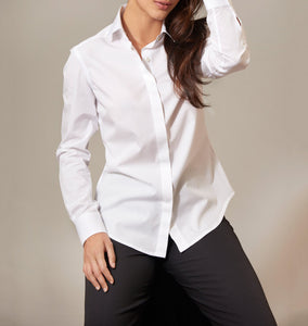 Women's White Cotton Shirt - Button Down Front